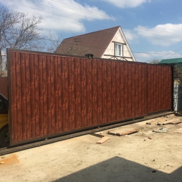 Ворота откатные раздвижные для частного дома 3500x2400